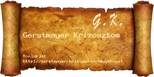 Gerstmayer Krizosztom névjegykártya